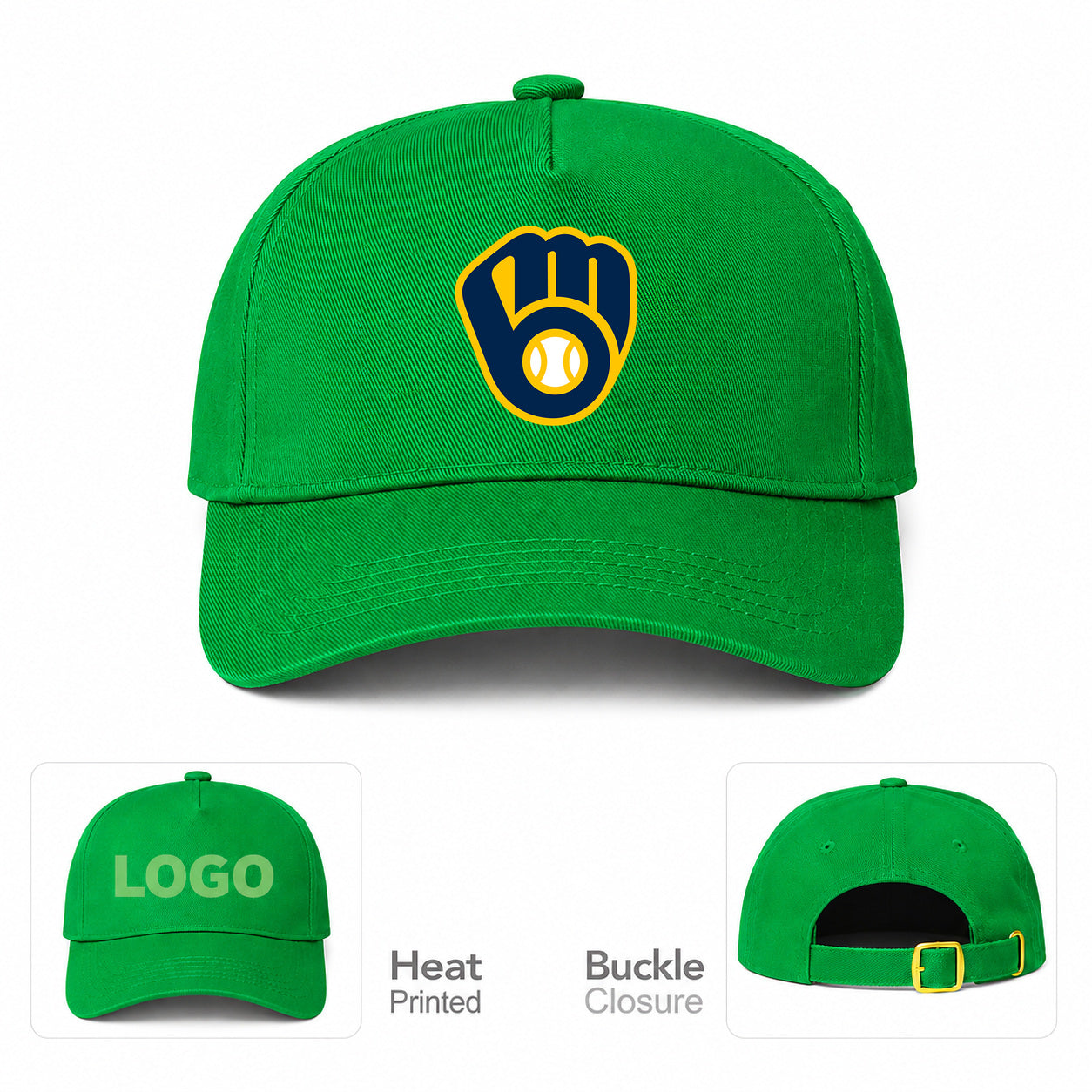 MLB Milwaukee Brewers Baseball Cap Hat - Green