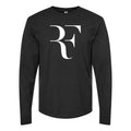 Men's Roger-Federer-logo-white Long sleeves Cotton Blend T-Shirt - Black