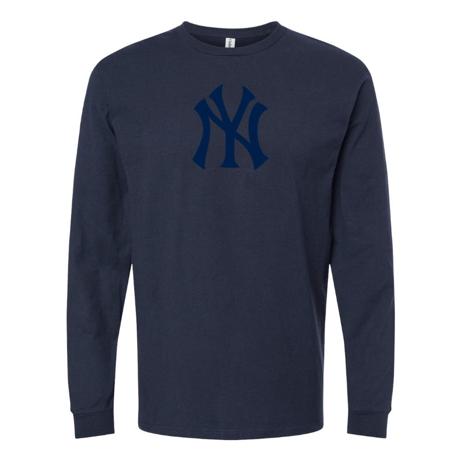 Men's New York Yankees Long sleeves Cotton Blend T-Shirt - Navy
