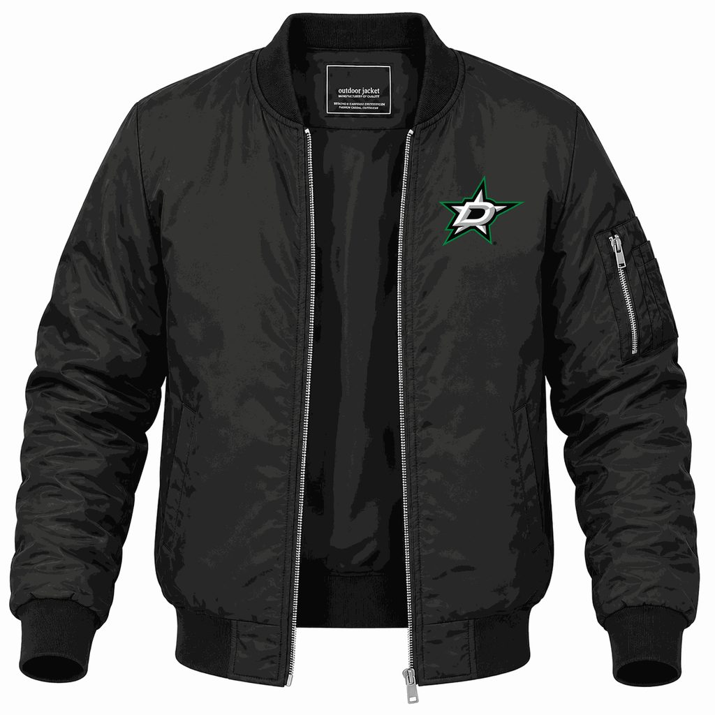 Men's Dallas Stars Lightweight Bomber Jacket - Black