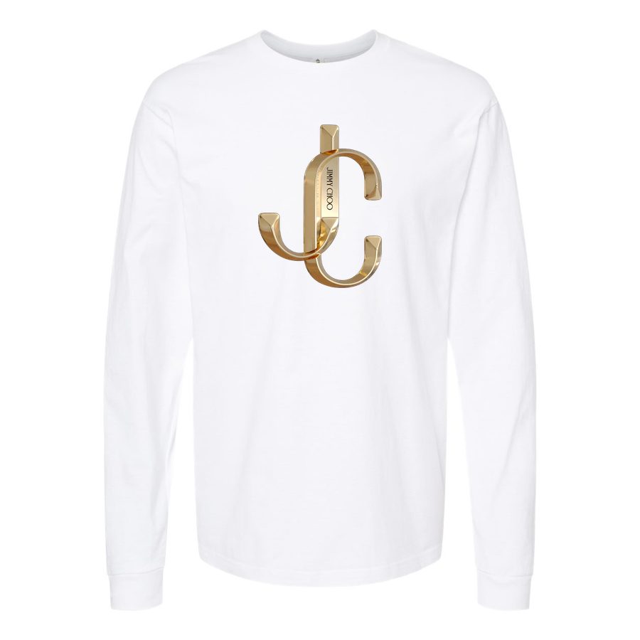 Men's Jimmy Choo Logo Long sleeves Cotton Blend T-Shirt - White