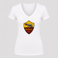 Women's AS Roma FC V Neck T-Shirt in white