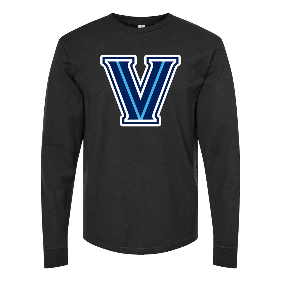 Men's Villanova Wildcats Logo Long sleeves Cotton Blend T-Shirt - Black