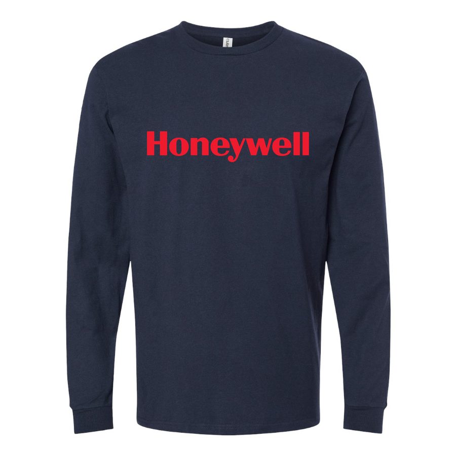 Men's Honeywell-Logo-700x394-min Long sleeves Cotton Blend T-Shirt - Navy