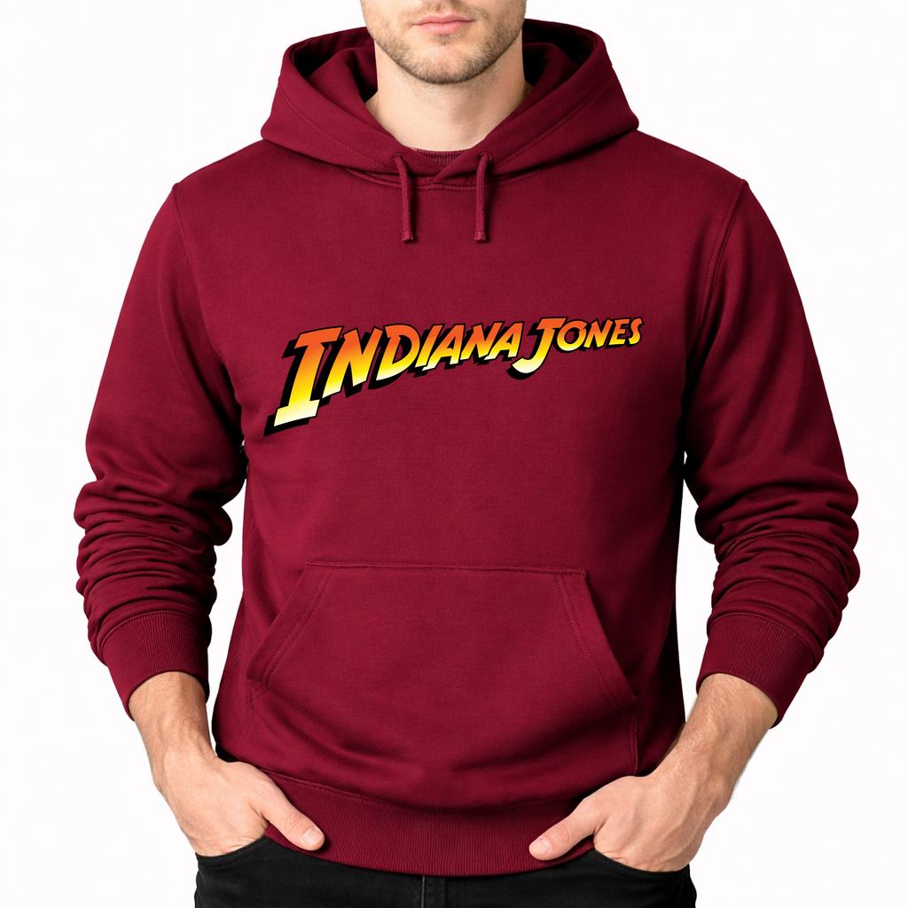 Men's Indiana Jones Pullover Hoodie - Burgundy