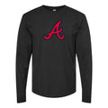 Men's Atlanta Braves Long sleeves Cotton Blend T-Shirt - Black