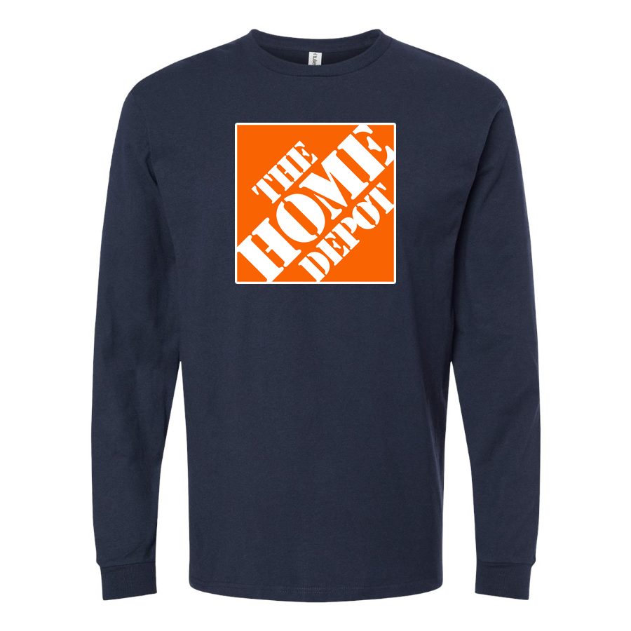 Men's The Home Depot Logo Long sleeves Cotton Blend T-Shirt - Navy