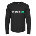 Men's Android-Logo White Long sleeves Cotton Blend T-Shirt - Black
