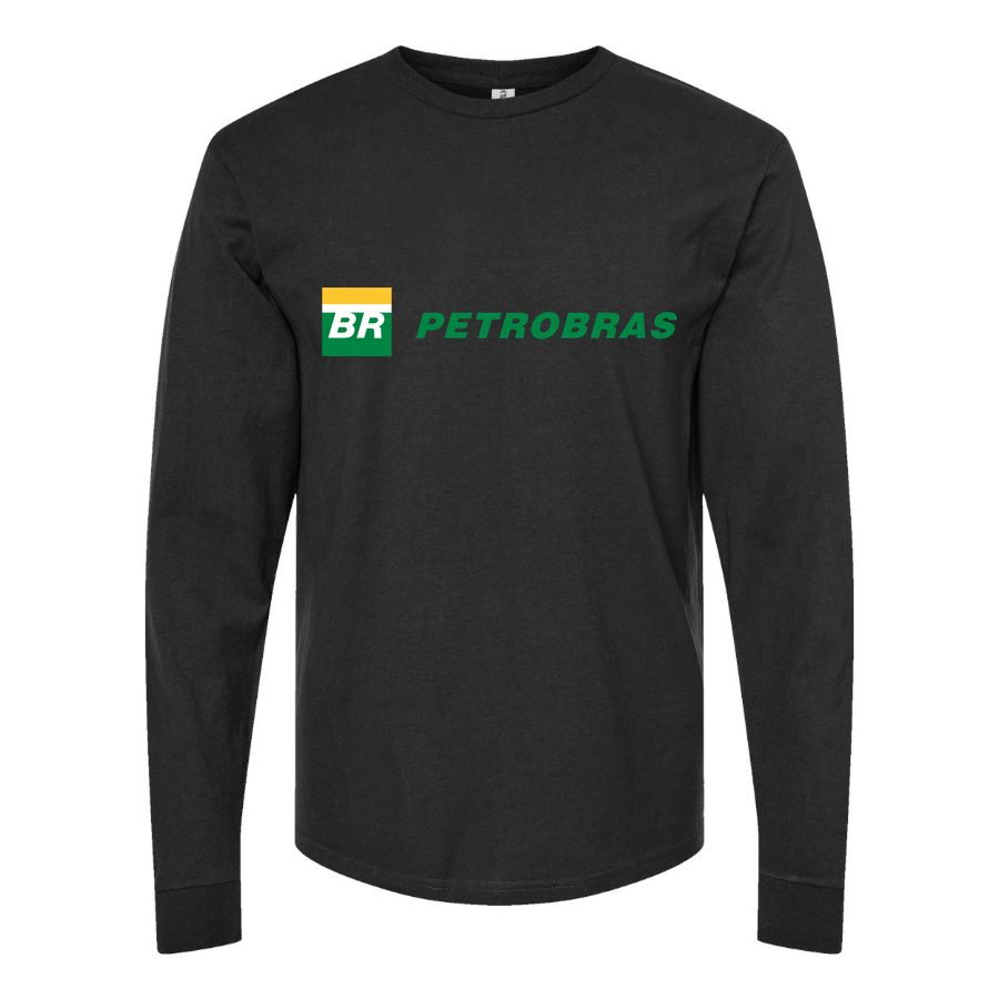 Men's Petrobras-Logo-1536x864 Long sleeves Cotton Blend T-Shirt - Black