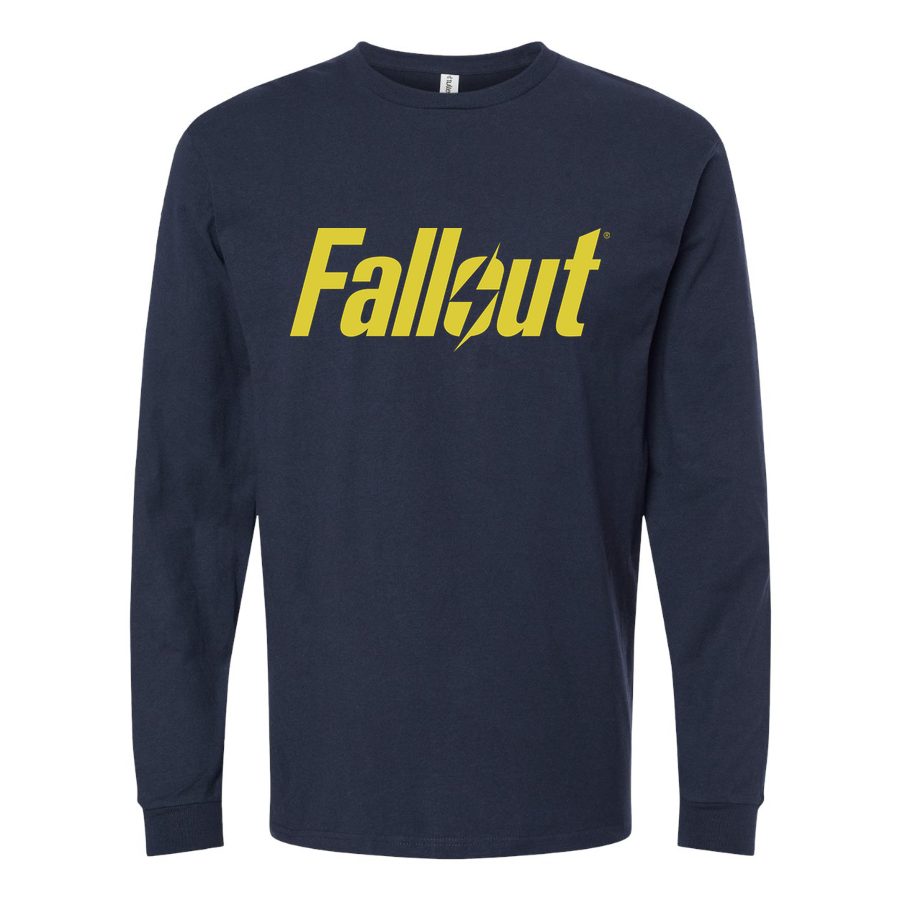 Men's Fallout logo Long sleeves Cotton Blend T-Shirt - Navy