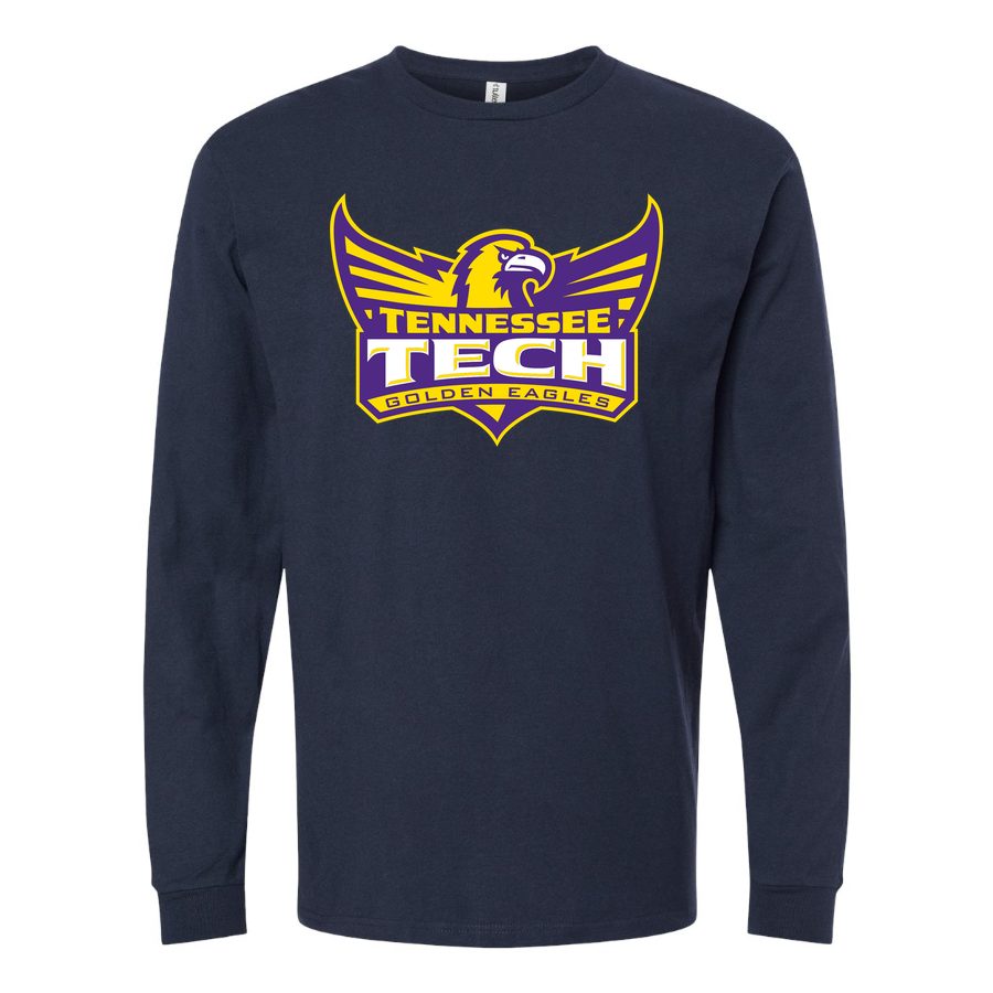 Men's Tennessee Tech Golden Eagles Logo Long sleeves Cotton Blend T-Shirt - Navy