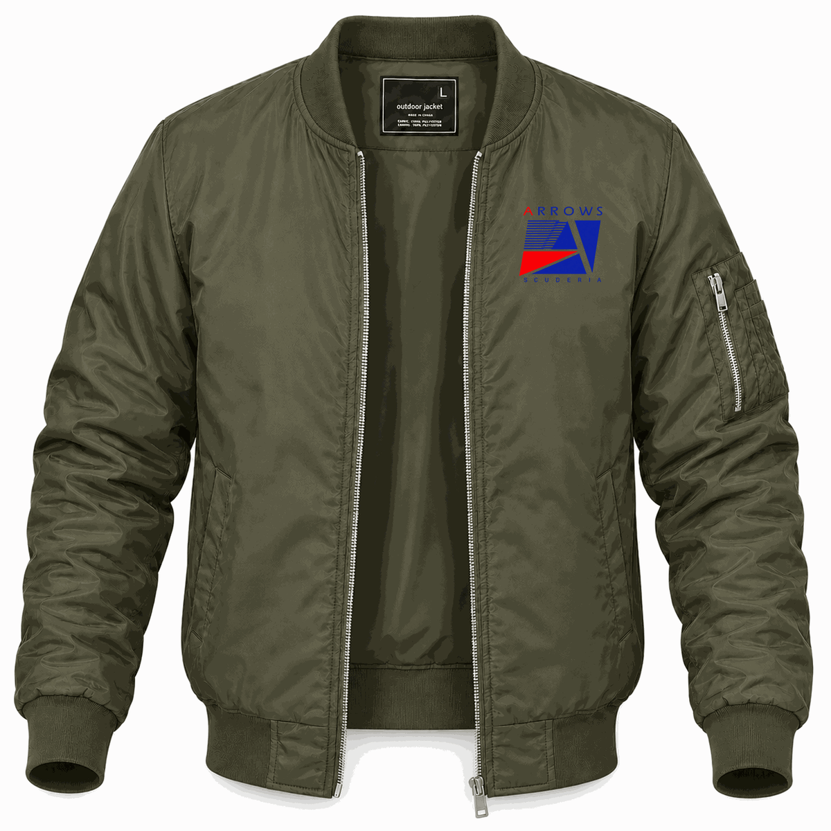 Men's Arrows F1 Team Lightweight Bomber Jacket - Army Green