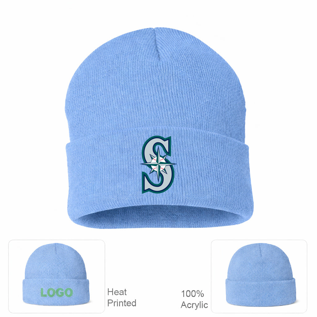 MLB Seattle Mariners Beanie Hat - Sky Blue