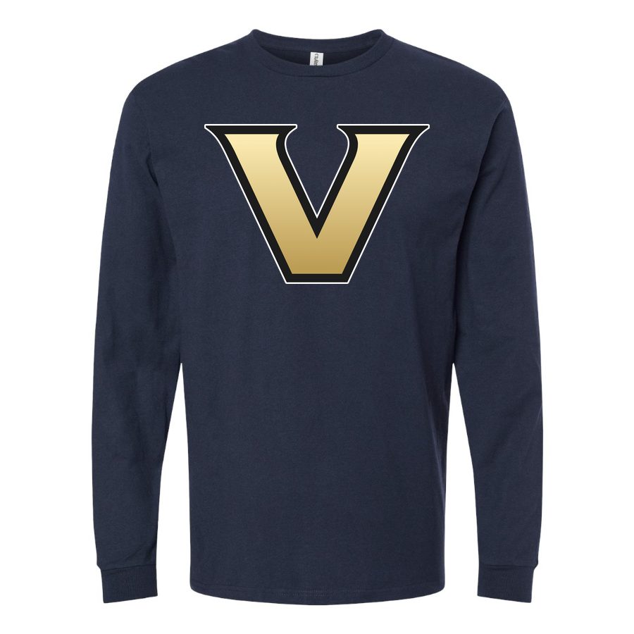 Men's Vanderbilt Commodores Logo Long sleeves Cotton Blend T-Shirt - Navy