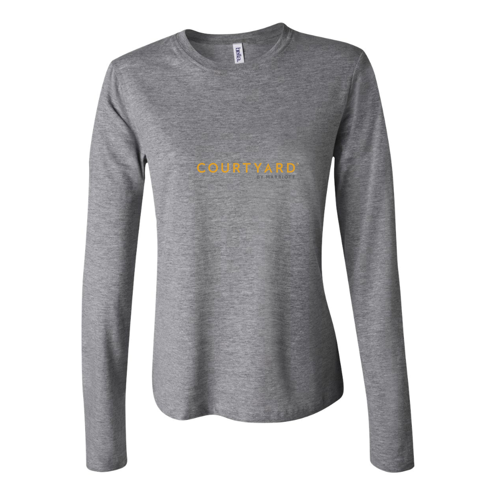 Women's Courtyard logo 1536x864 Long Sleeve T-Shirt - Gray
