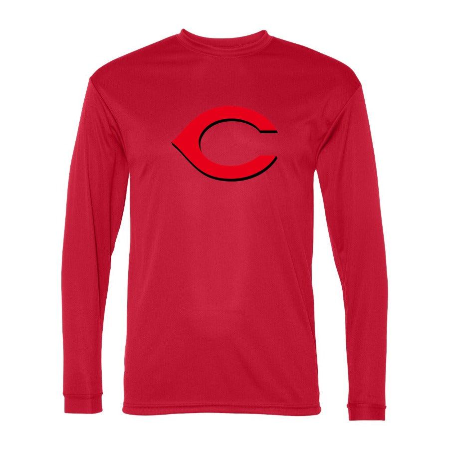 Men's Cincinnati Reds Polyester Long Sleeve T-Shirt - Red