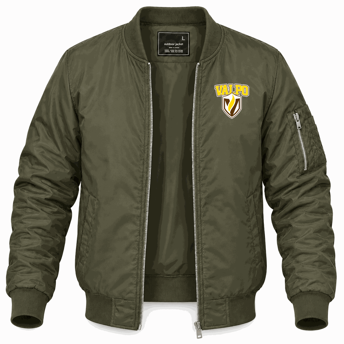 Men's Valparaiso Crusaders Logo Lightweight Bomber Jacket - Army Green