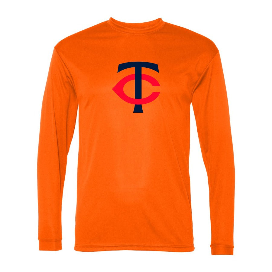 Men's Minnesota Twins Polyester Long Sleeve T-Shirt - Orange