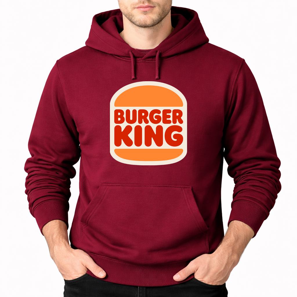 Men's Burger King Pullover Hoodie - Burgundy