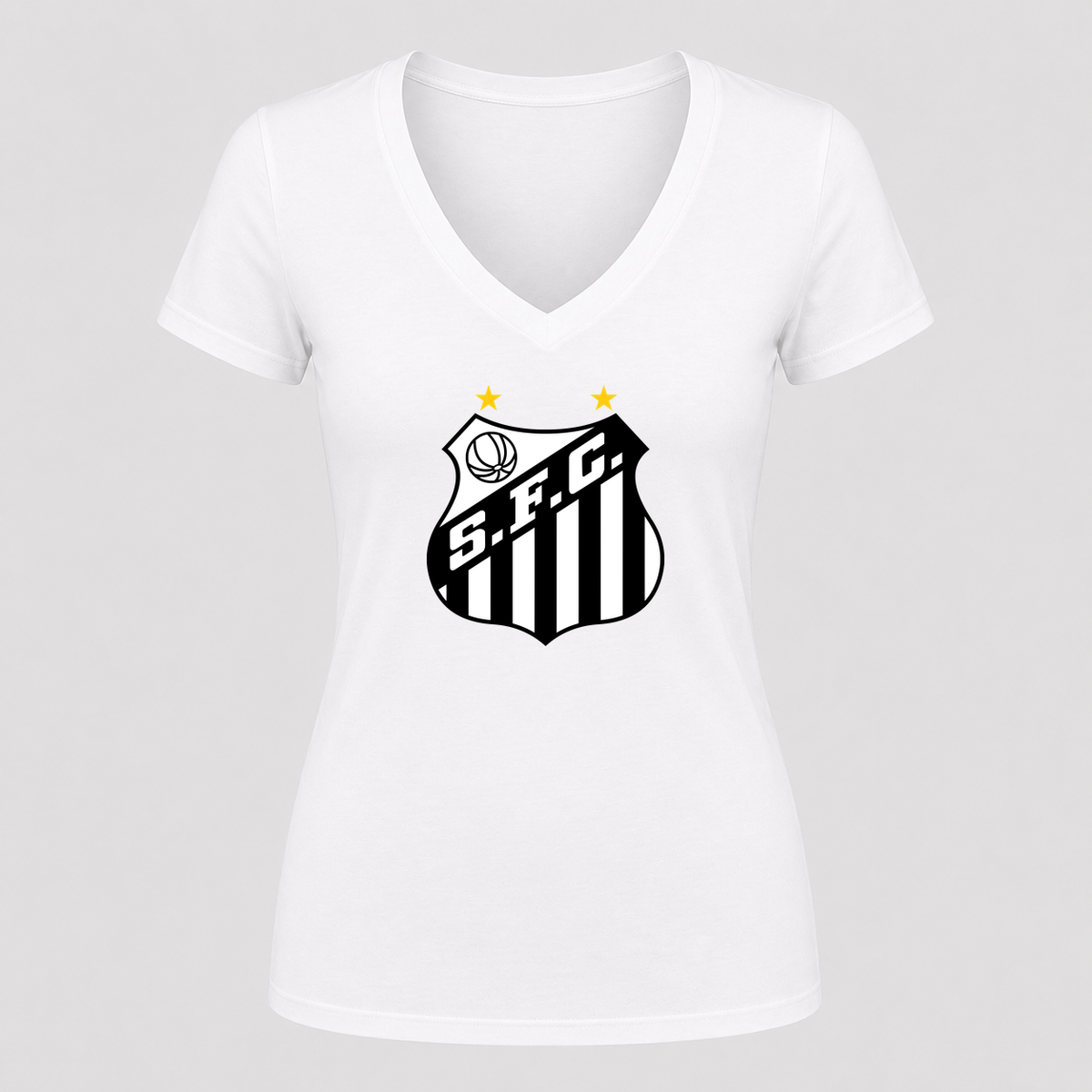 Women's Santos FC V Neck T-Shirt in white
