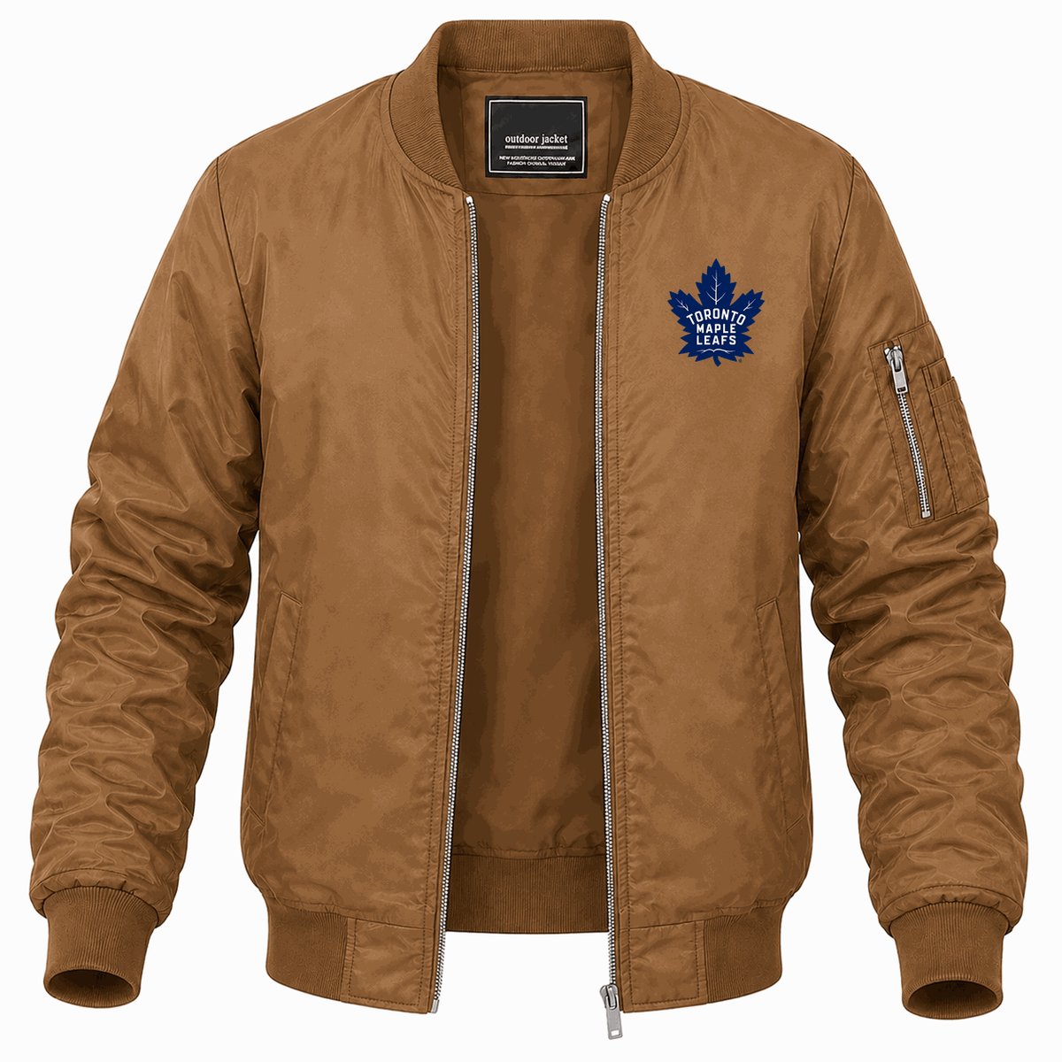 Men's Toronto Maple Leafs Lightweight Bomber Jacket - Brown