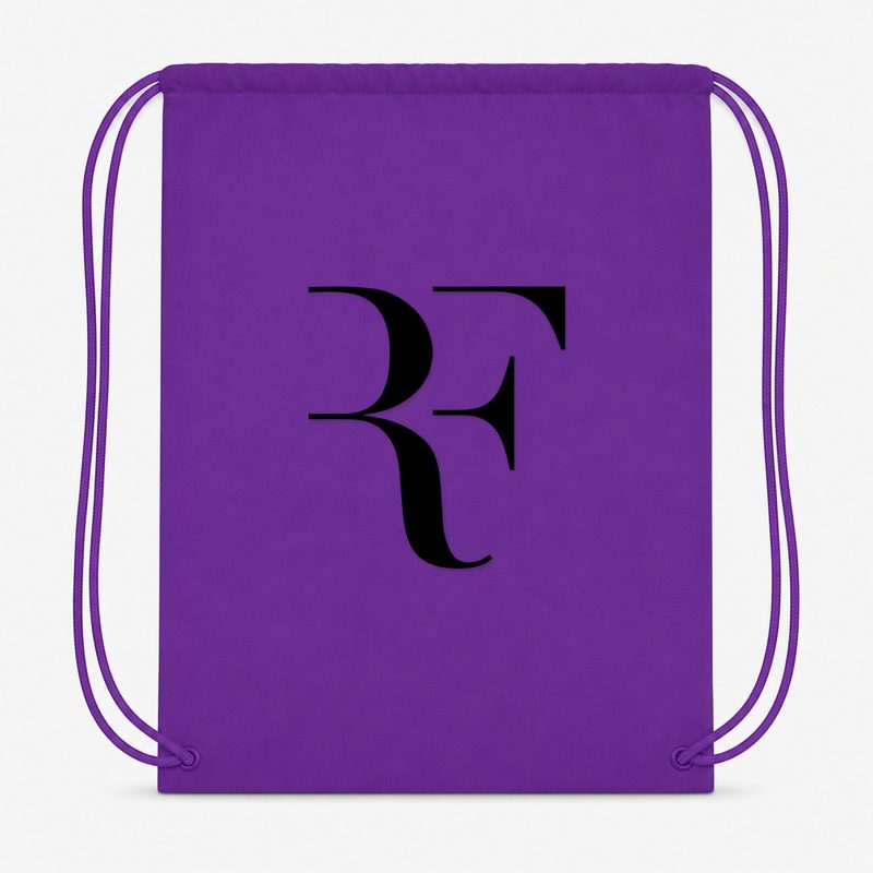 Roger Federer Black Drawstring Bag - Purple