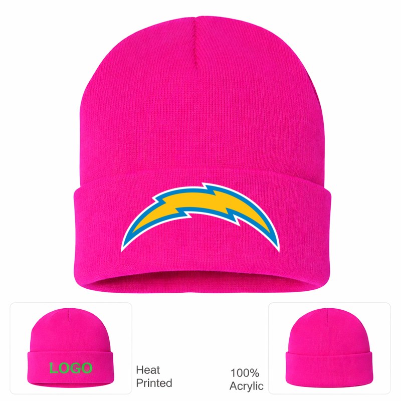 Los Angeles Chargers Hot Pink Beanie Hat