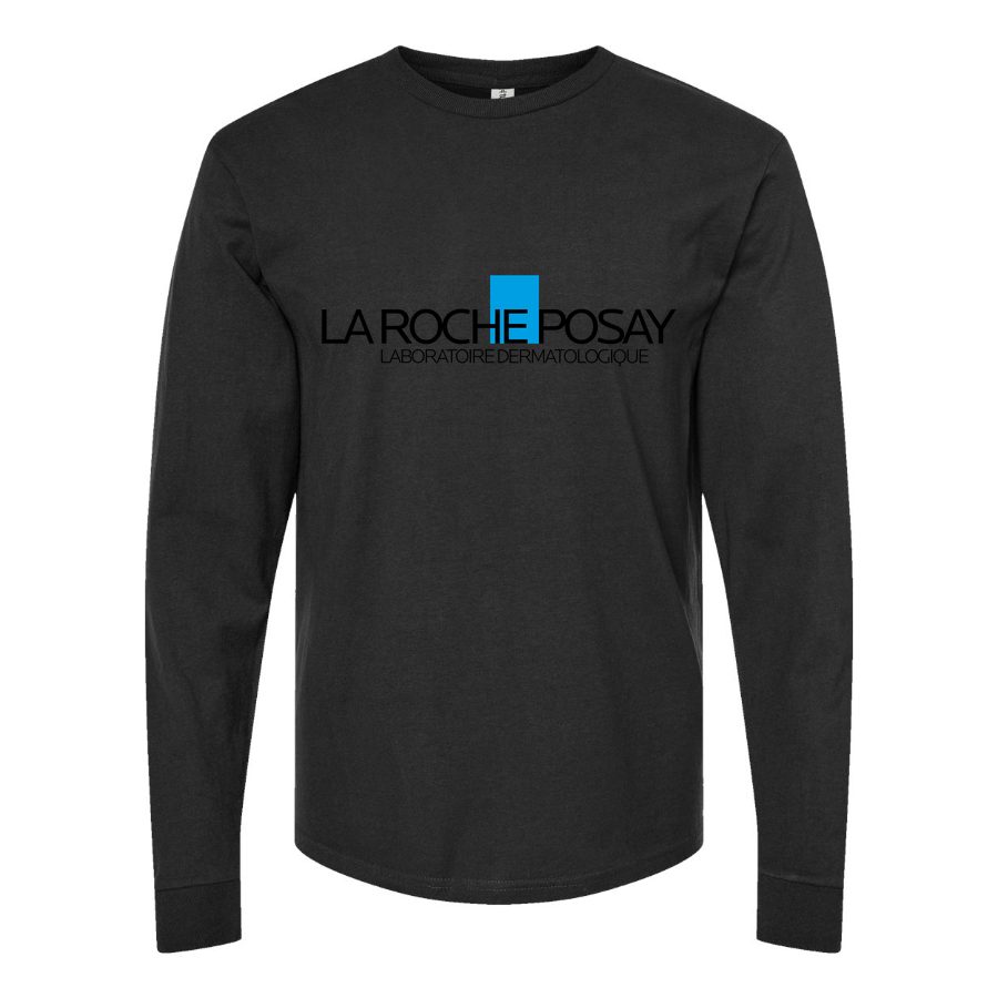 Men's La-Roche-Posay-Logo-1536x864 Long sleeves Cotton Blend T-Shirt - Black