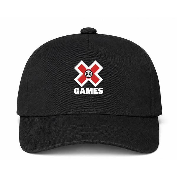 X Games White Logo Black Dad Baseball Cap Hat