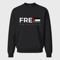 Men's Free Palestine White Logo Crewneck Sweatshirt - Black