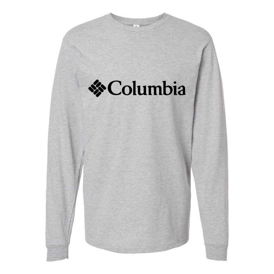 Men's Columbia-Logo-1536x922 Long sleeves Cotton Blend T-Shirt - Gray