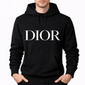 Men's Dior White Pullover Hoodie - Black