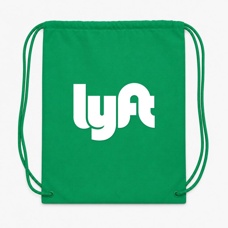Lyft White Drawstring Bag - Green