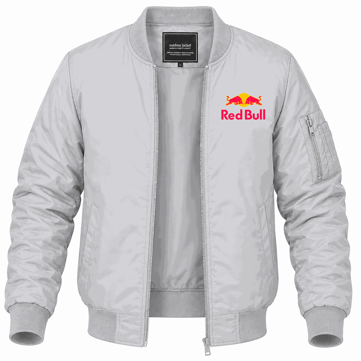 Men's Red Bull Lightweight Bomber Jacket - Gray