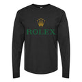 Men's Rolex Logo Long sleeves Cotton Blend T-Shirt - Black