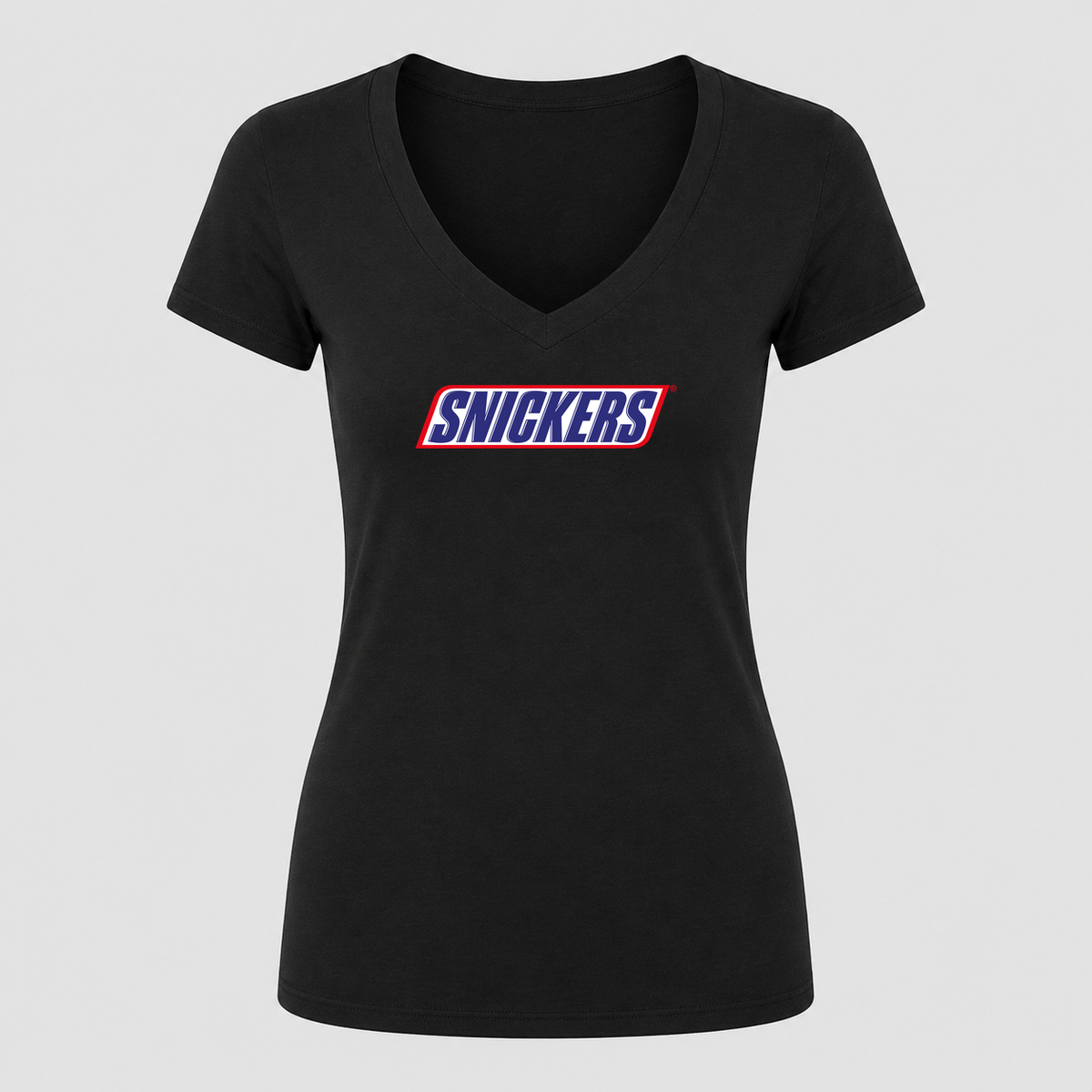 Women's Snickers V Neck T-Shirt in black