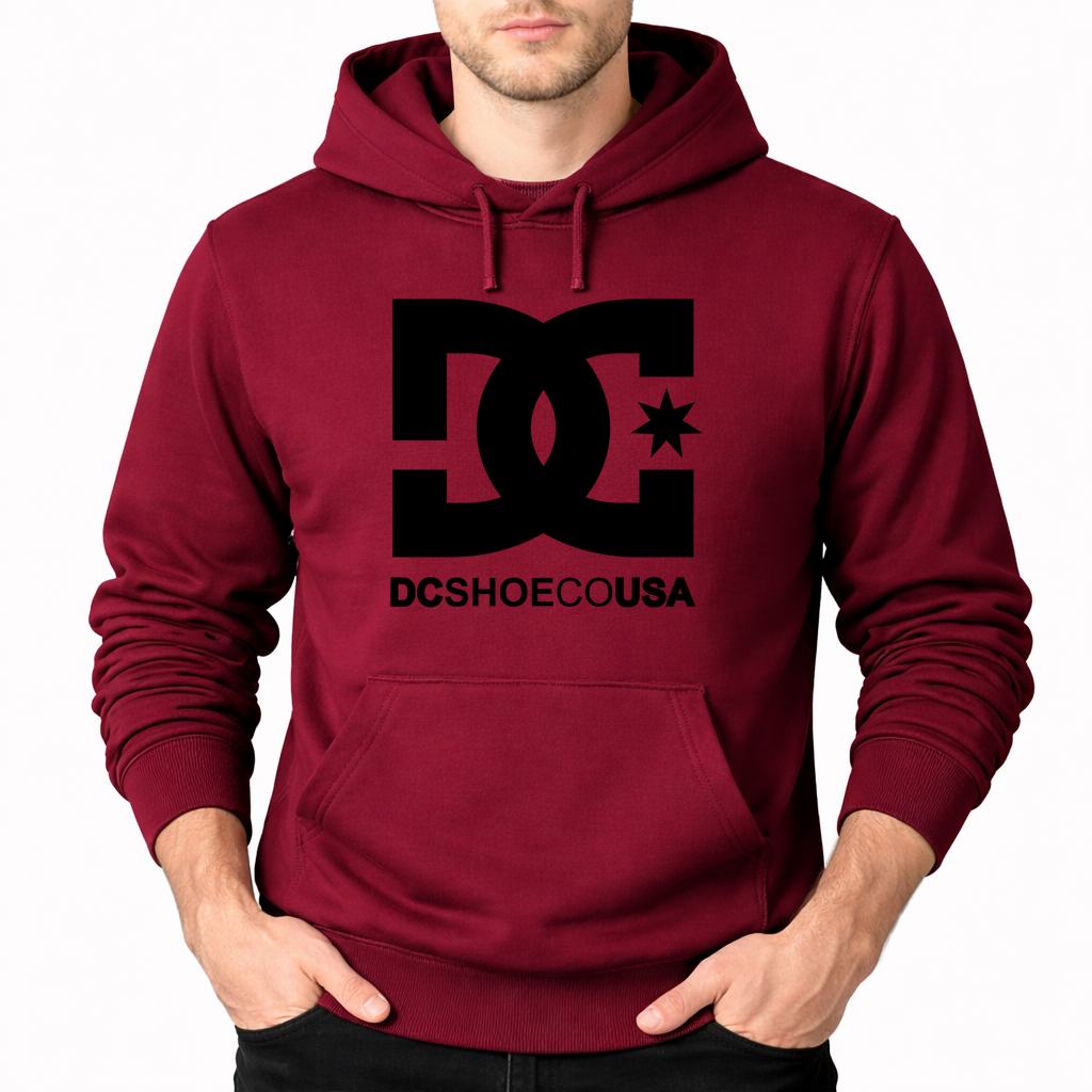 Men's DC Pullover Hoodie - Burgundy