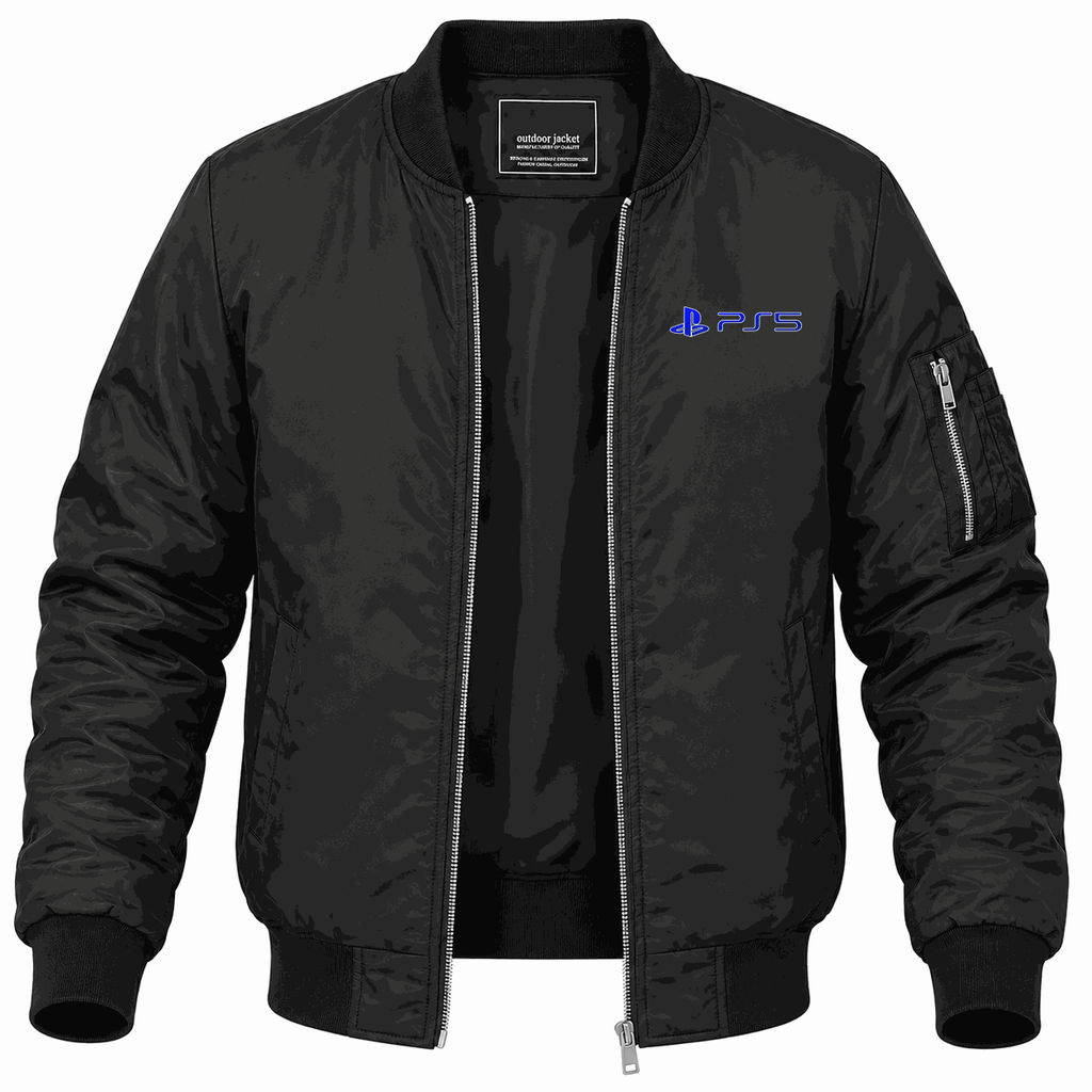 Men's PS5 Blue Lightweight Bomber Jacket - Black