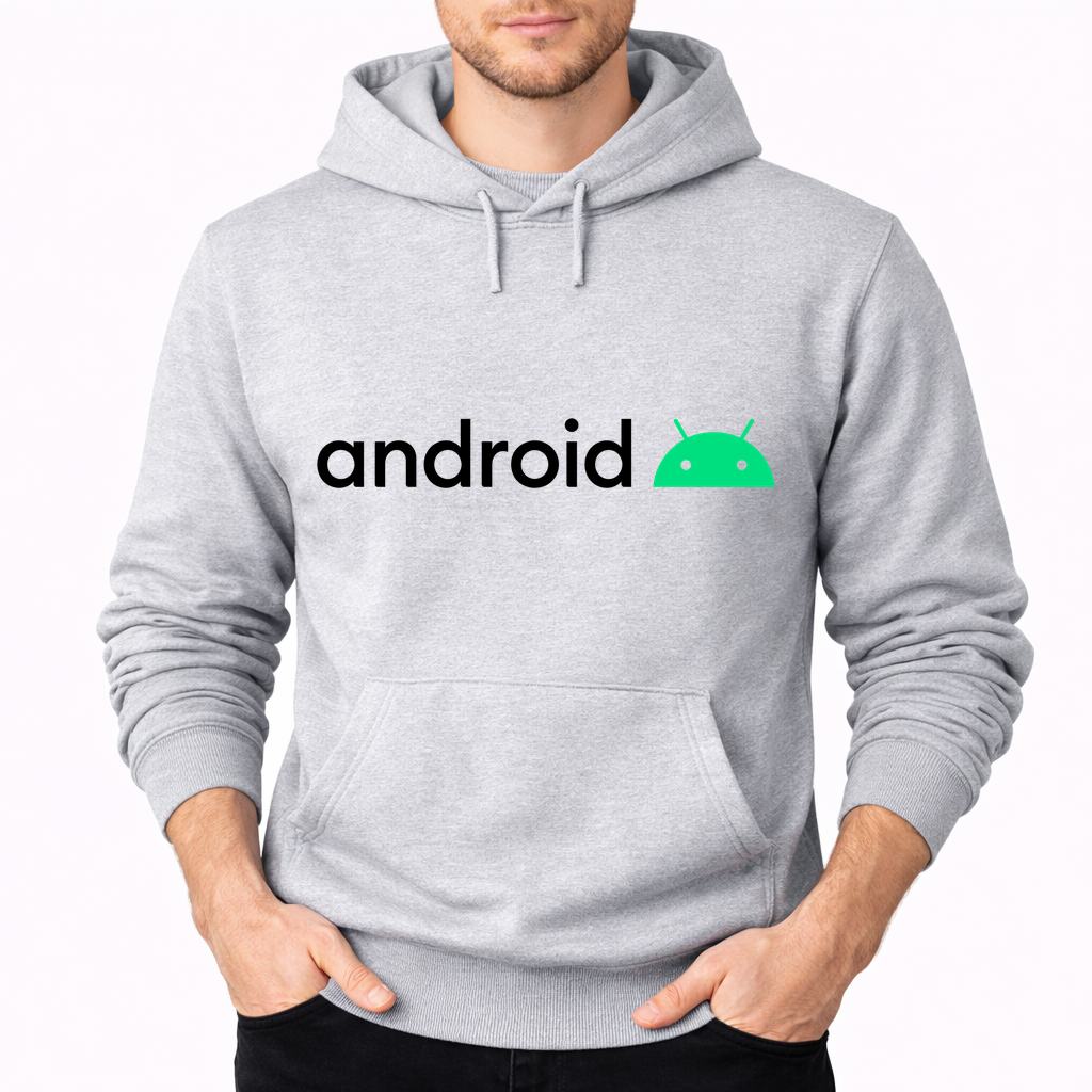 Men's Android Pullover Hoodie - Gray