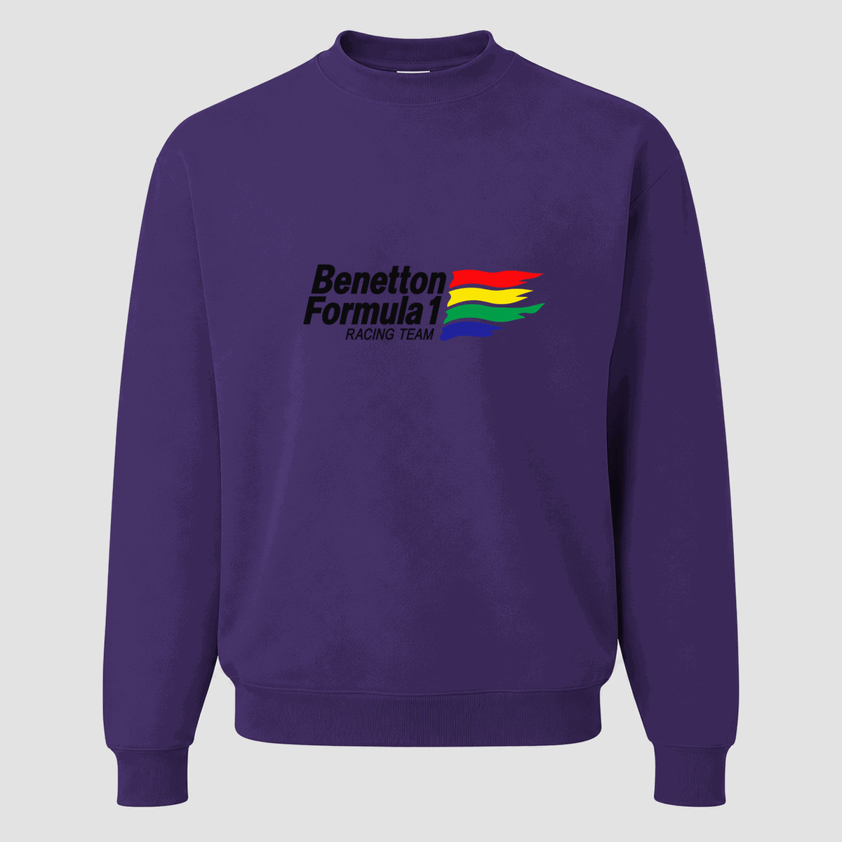 Men's Benetton Formula 1 Racing Team Crewneck Sweatshirt - Purple