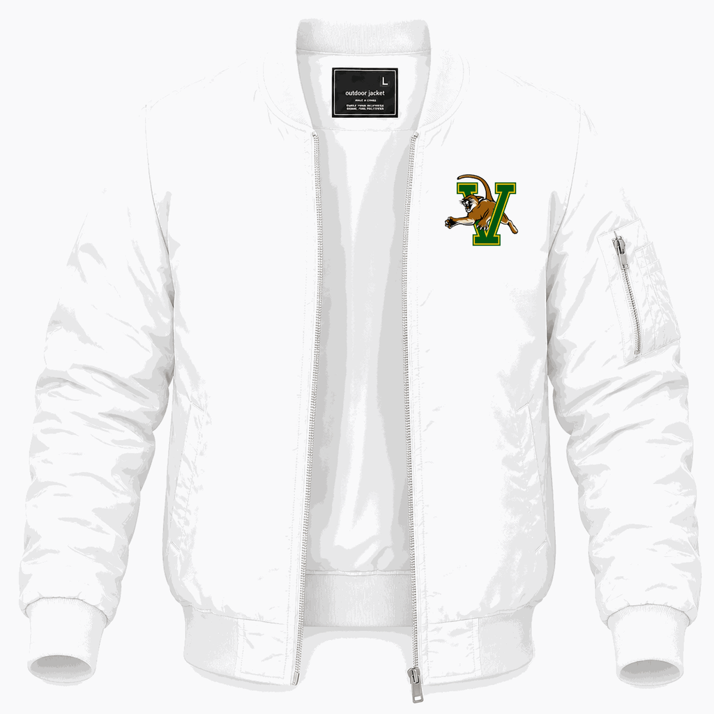 Men's Vermont Catamounts Logo Lightweight Bomber Jacket - White