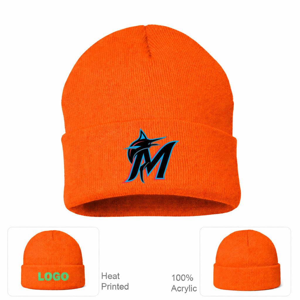 MLB Miami Marlins Beanie Hat - Orange
