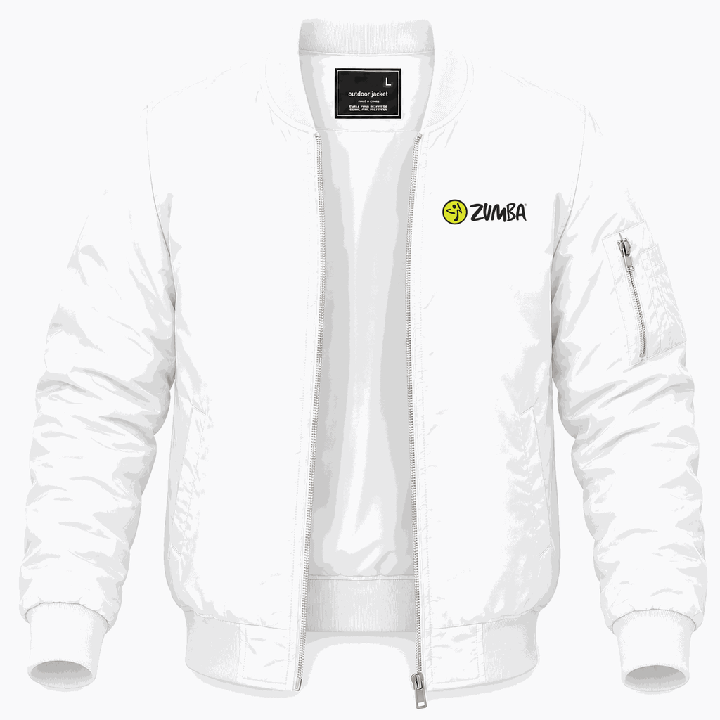 Men's Zumba Fitness Lightweight Bomber Jacket - White