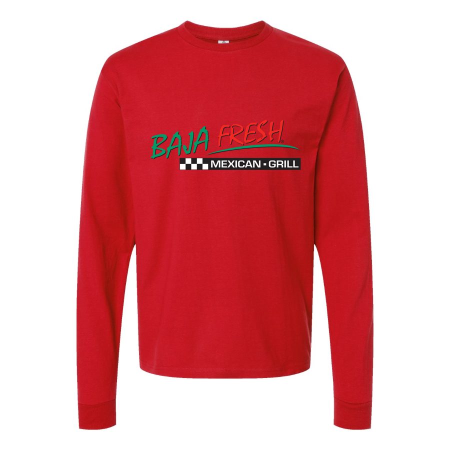 Men's Logo-Baja-Fresh-1536x864 Long sleeves Cotton Blend T-Shirt - Red