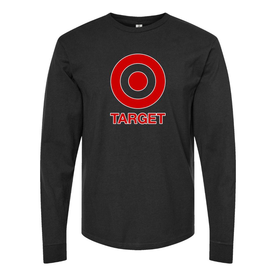 Men's Target Logo Long sleeves Cotton Blend T-Shirt - Black