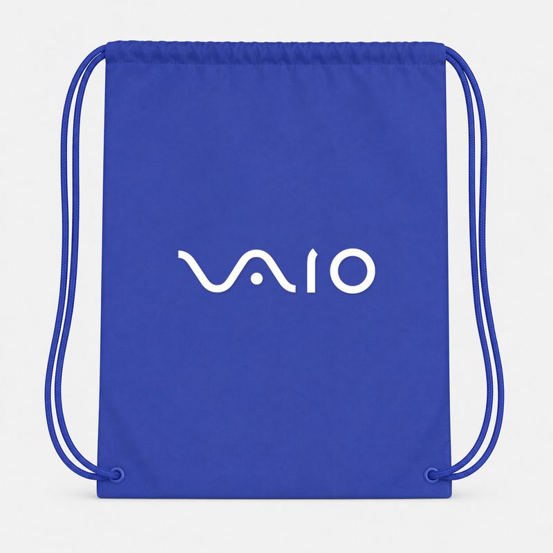 Sony Vaio Curvy White Drawstring Bag - Blue