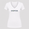 Women's OOFOS V Neck T-Shirt in white
