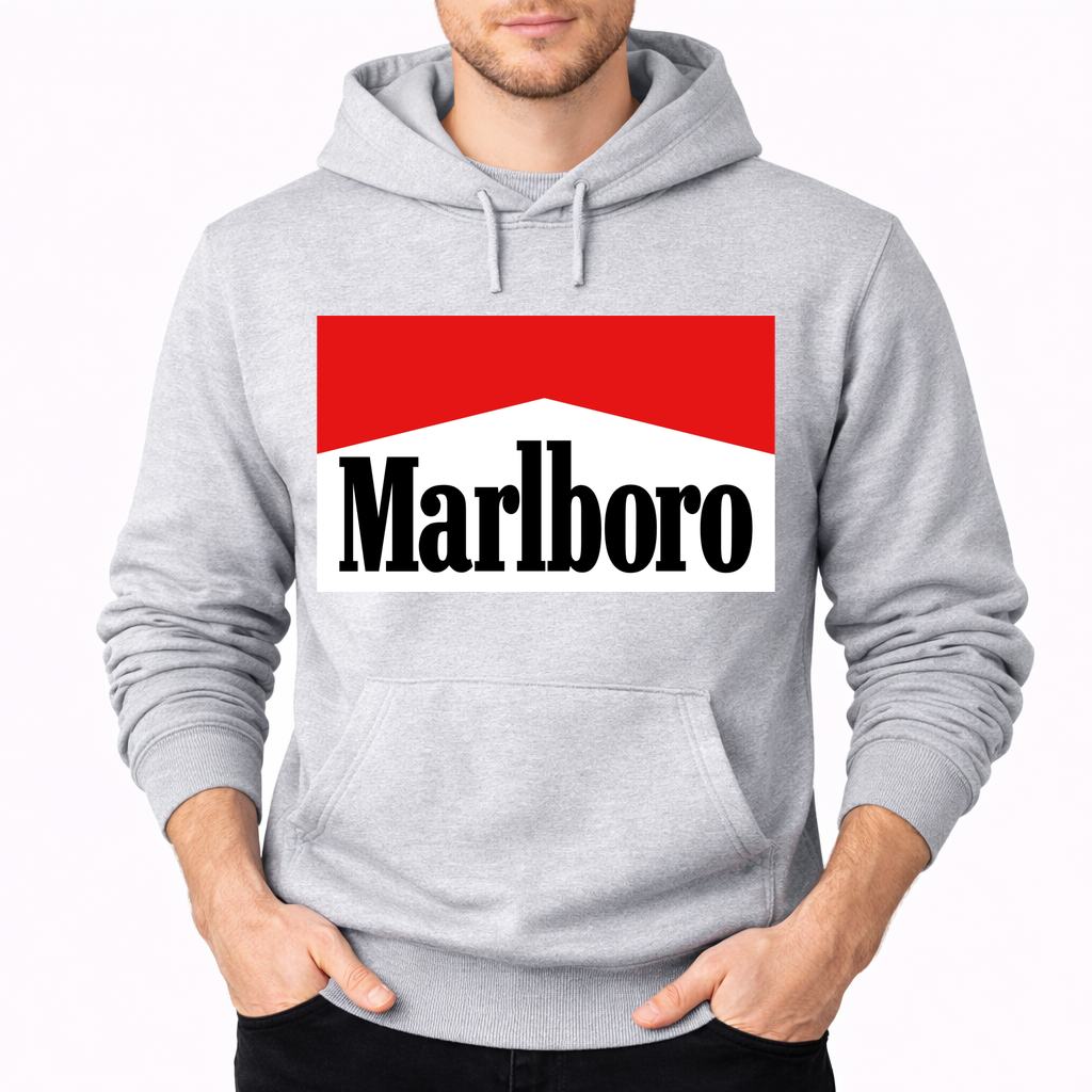 Men's Marlboro Pullover Hoodie - Gray