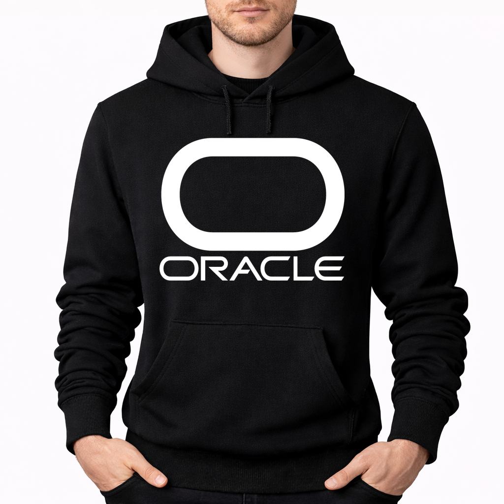 Men's Oracle White Pullover Hoodie - Black