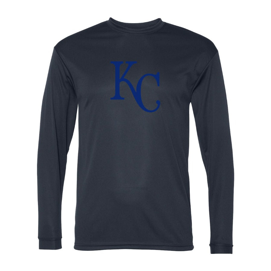 Men's Kansas City Royals Polyester Long Sleeve T-Shirt - Navy